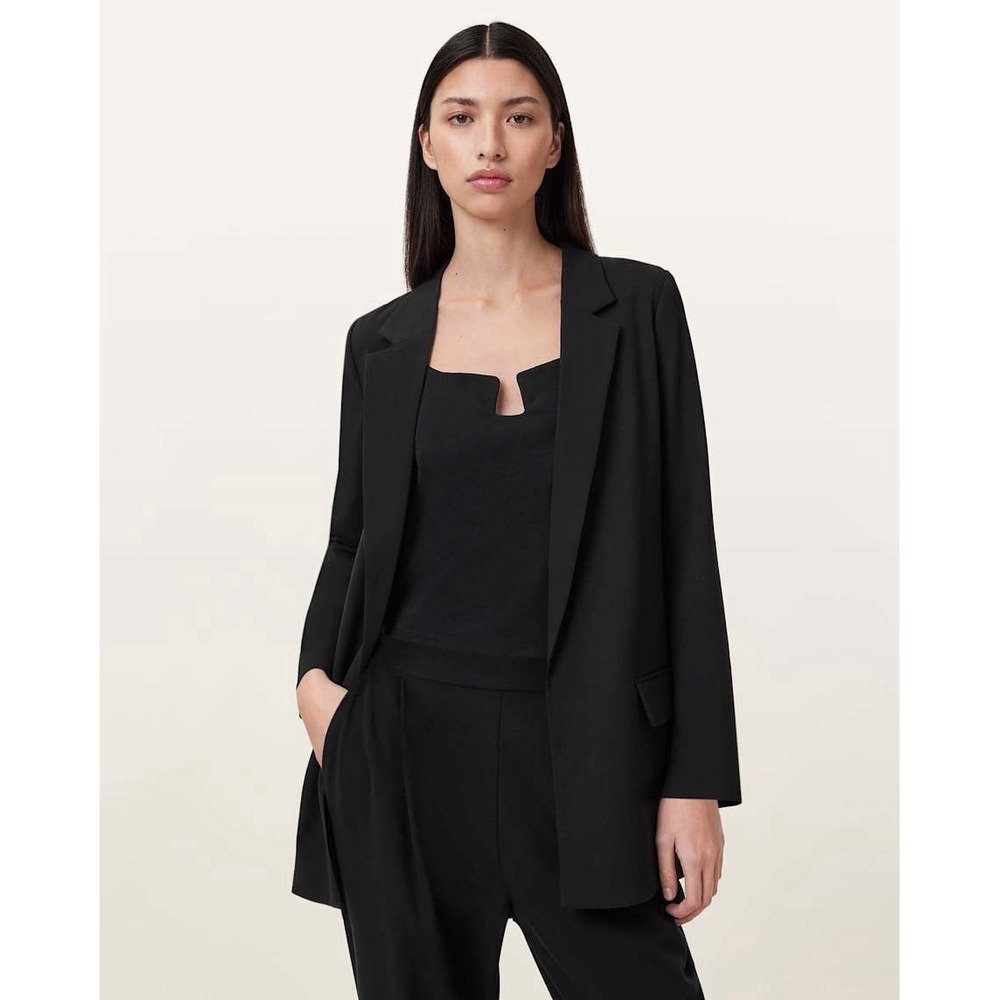 AllSaints Luxury Black Aleida Lightweight‎ Tri Blazer – US Size 0